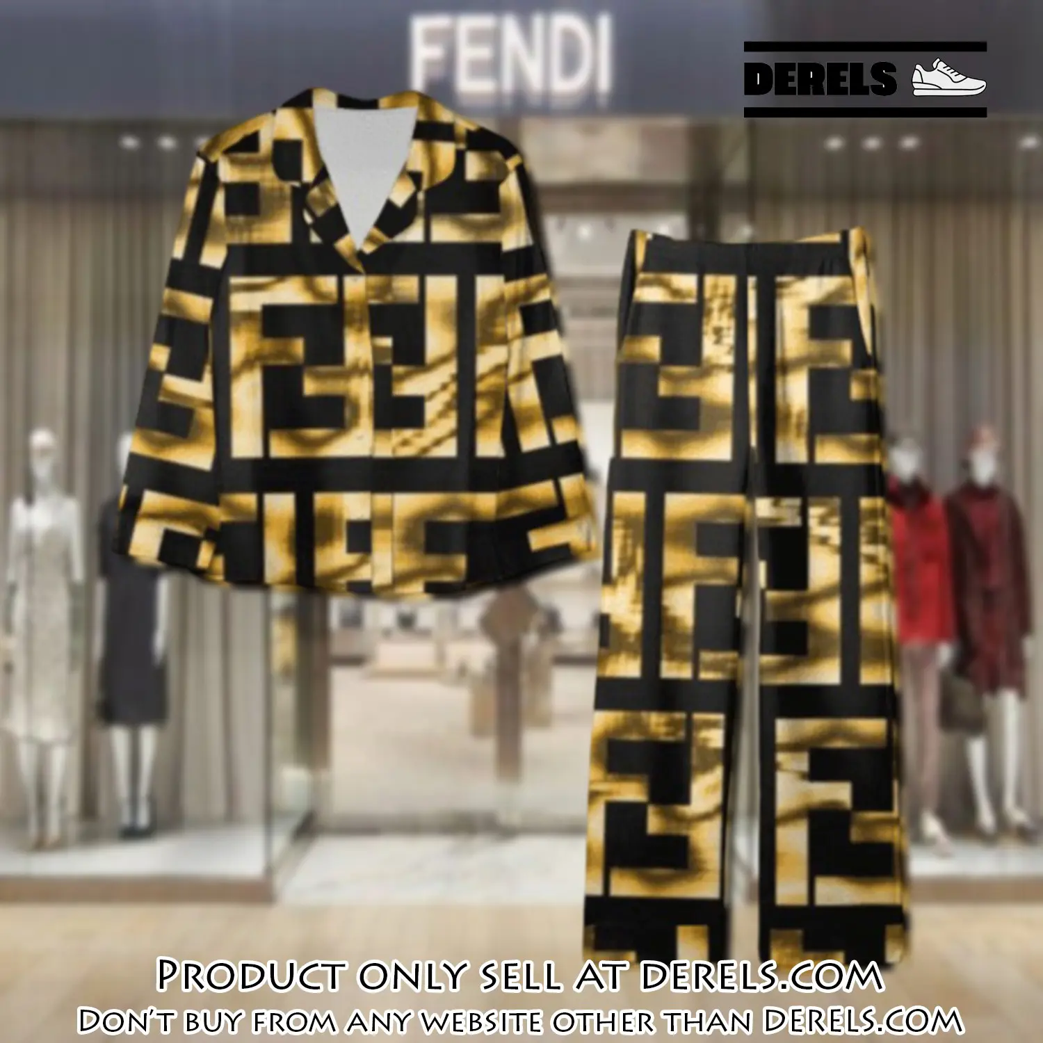 Trending luxury fendi satin pajama set pjs1048 dr3447664
